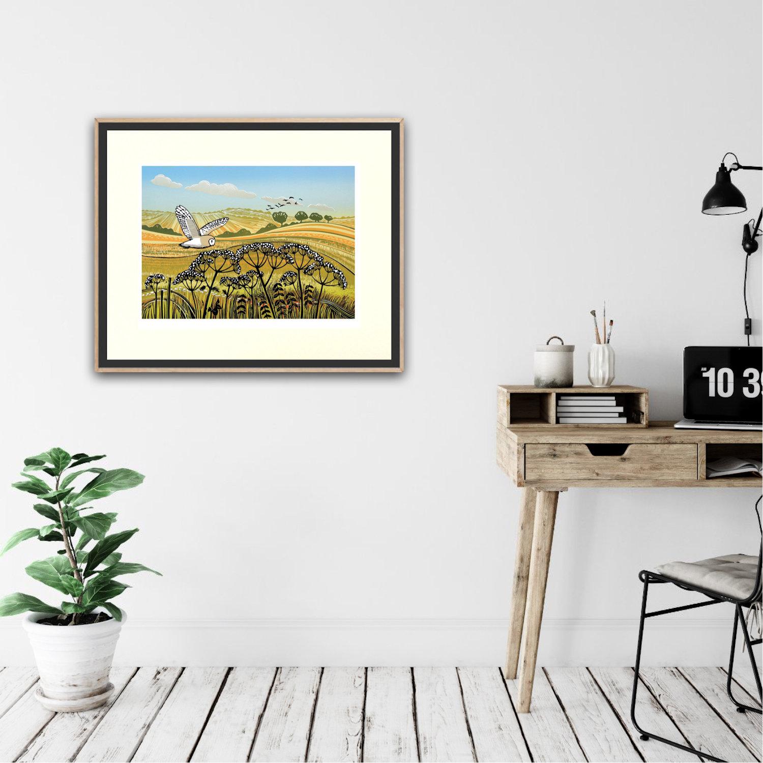 Hunting the Fields, Limited edition art print, Landscape, Nature For Sale 1