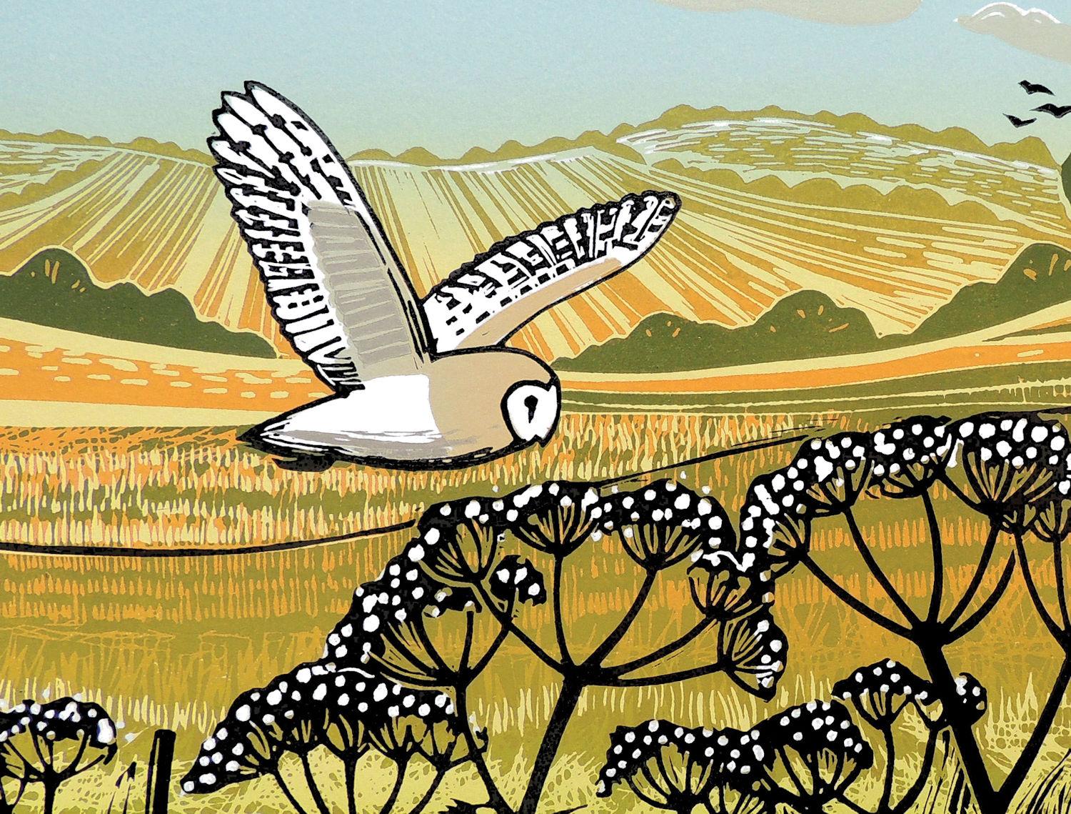 Hunting the Fields, Limited edition art print, Landscape, Nature For Sale 3