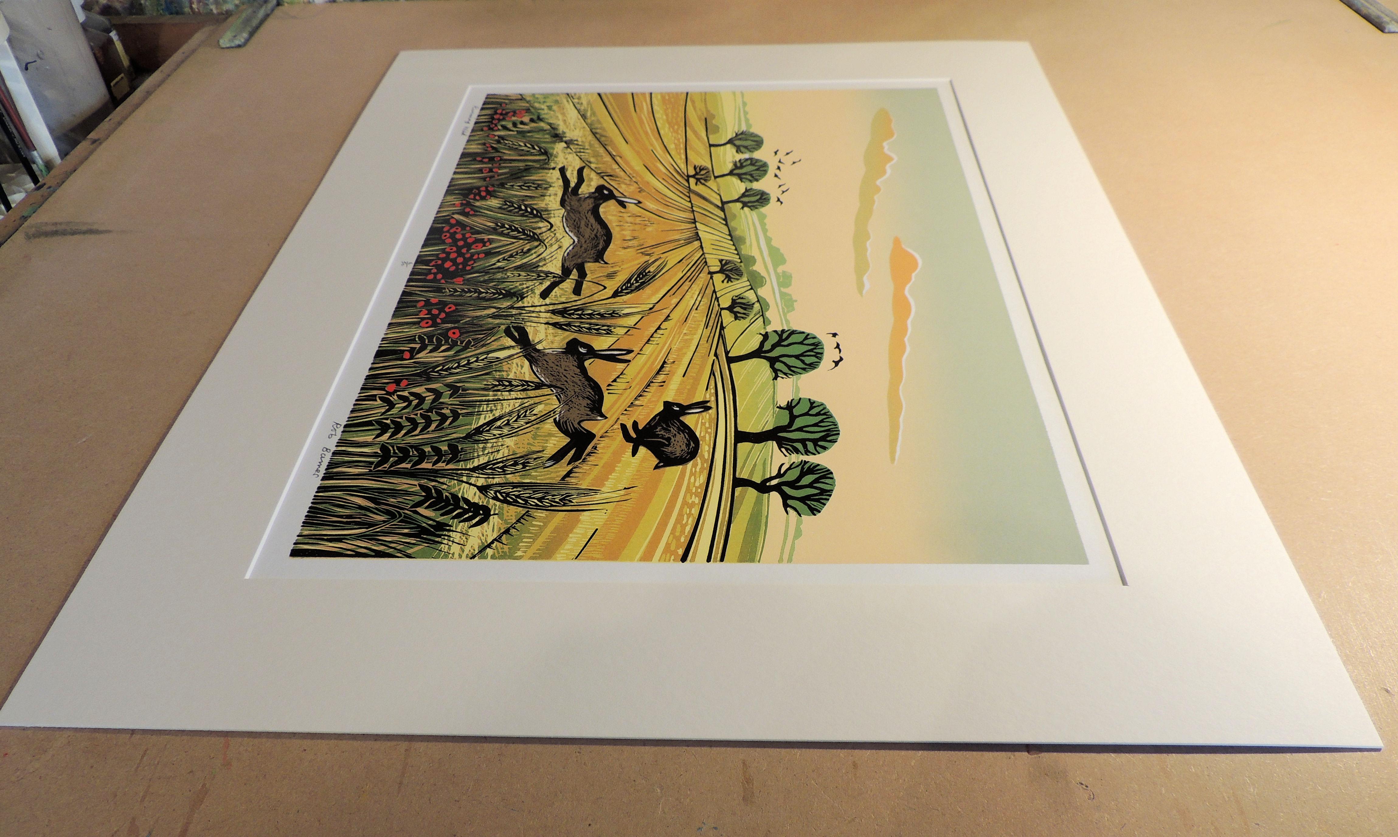 Correr salvaje y cazar en los campos, díptico, Impresión artística en edición limitada, Paisaje - Print Contemporáneo de Rob Barnes