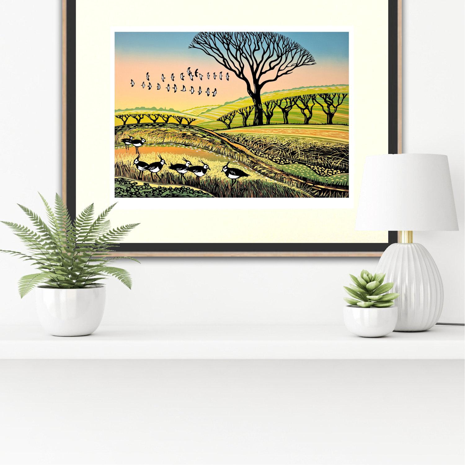 Frühlingskiebitz, Kunstdruck in limitierter Auflage, Landschaft, Nature im Angebot 5