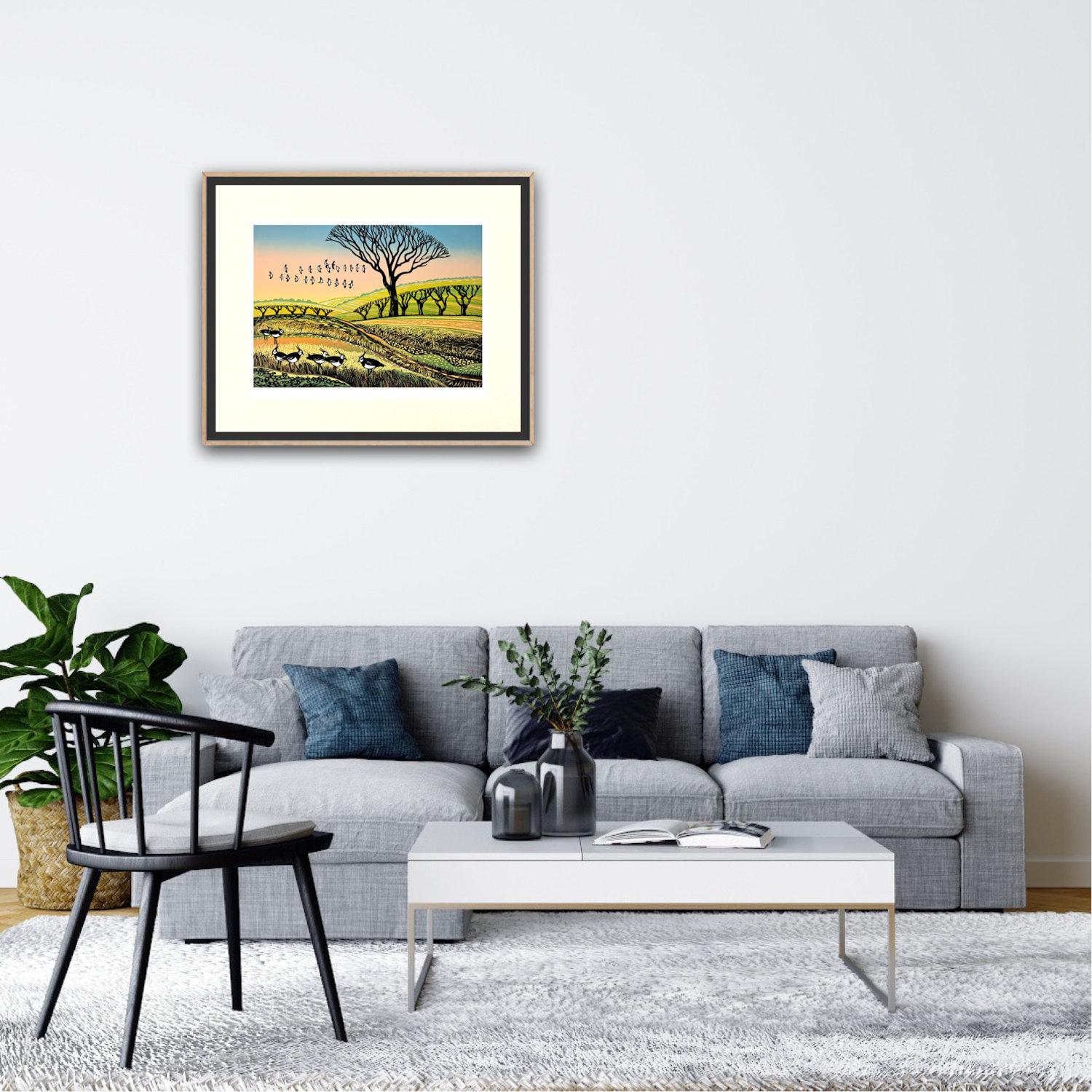 Frühlingskiebitz, Kunstdruck in limitierter Auflage, Landschaft, Nature im Angebot 1