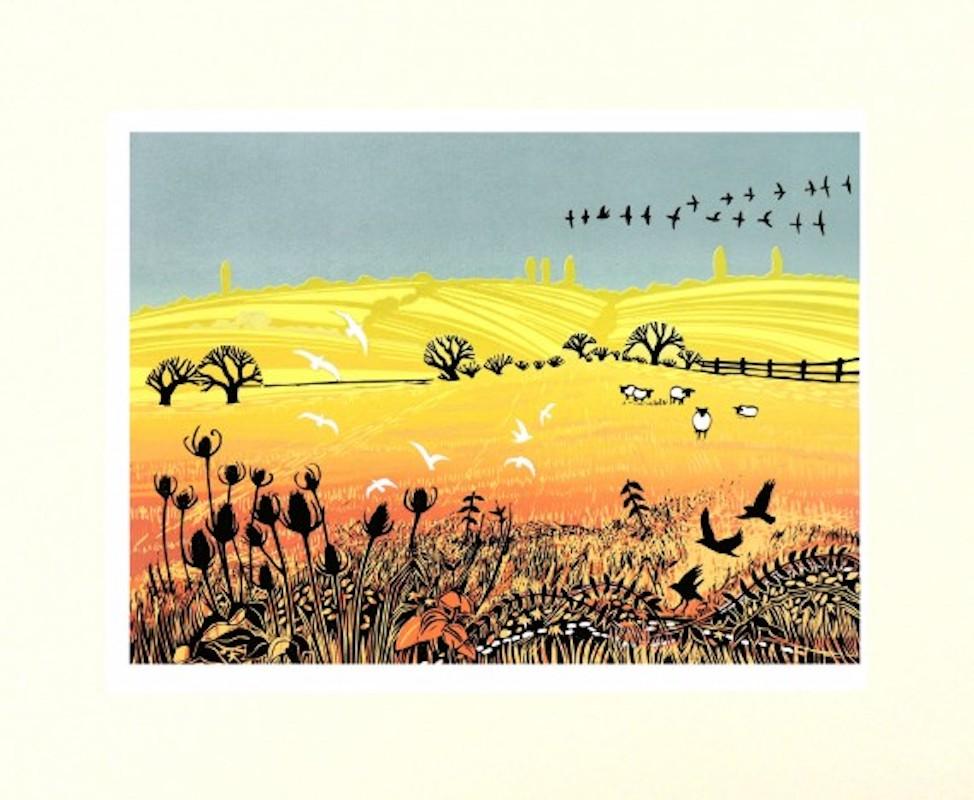 La lumière du soleil sur les champs, l'impression en édition limitée, l'impression de paysages et d'animaux en vente 4