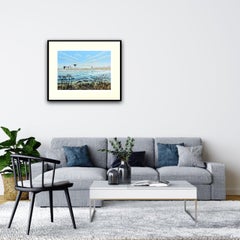 Waterway with Linocut, Print by Rob Barnes