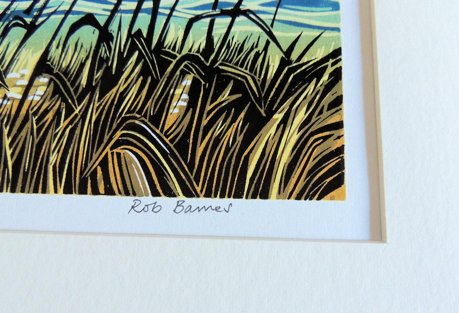 Waterway with Linocut, Print by Rob Barnes For Sale 4