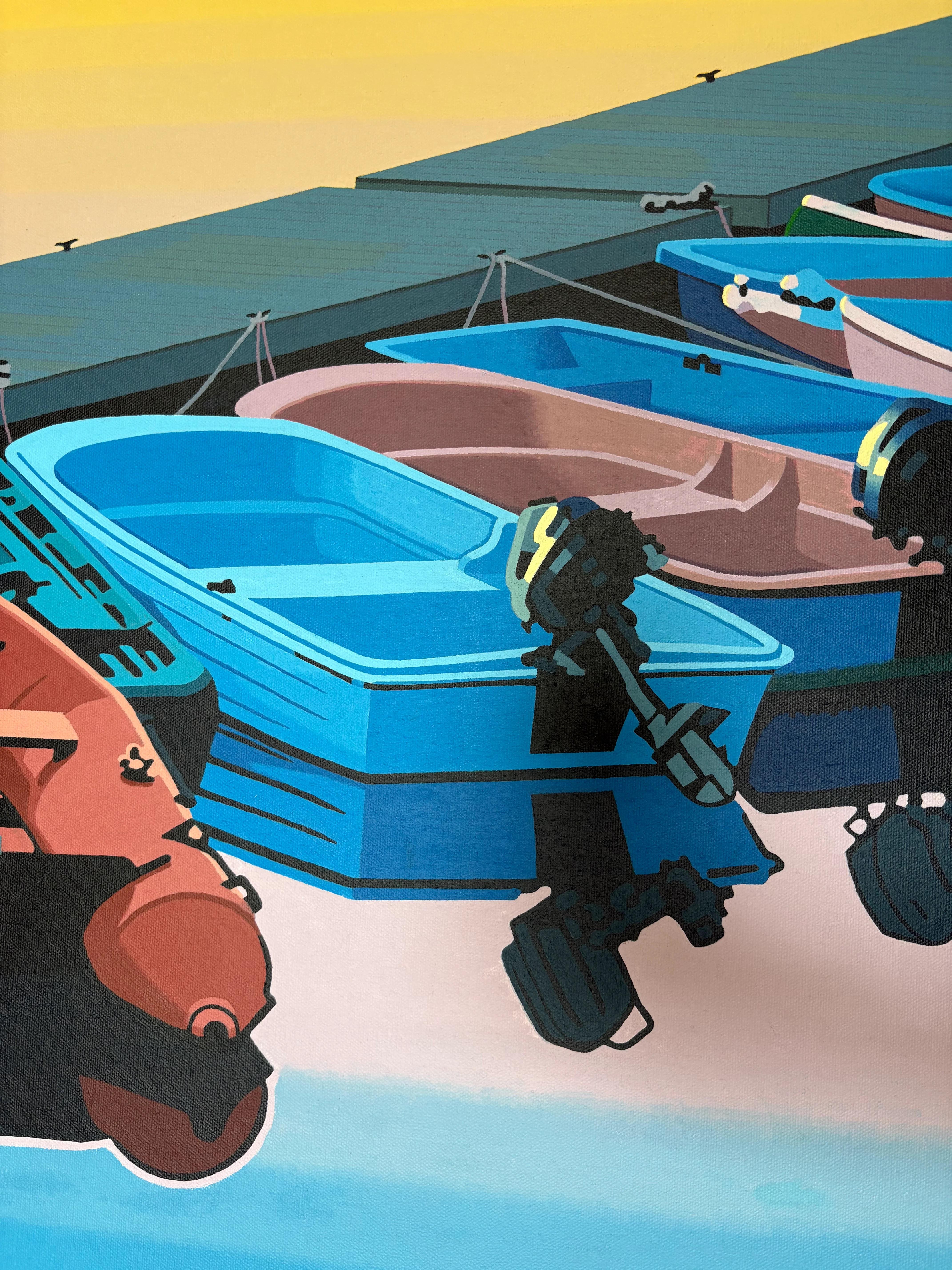From an incandescent sunset on Long Island Sound to an iconic pop-kitsch ice storage bin at the neighborhood corner store, Rob Brooks offers us a visual journey from the real to surreal. Rob Brooks paintings depict a post-pop, illuminated cruise on
