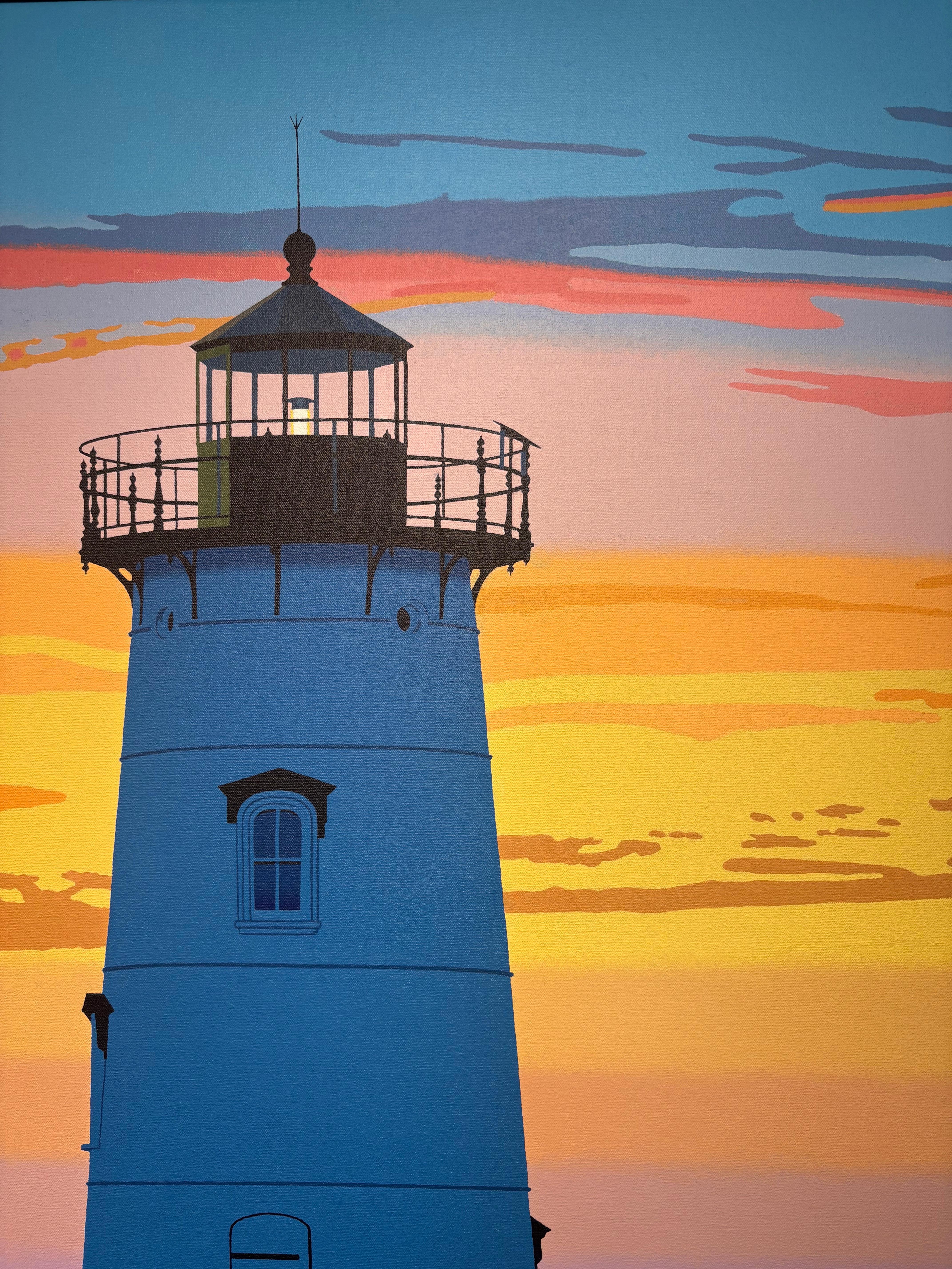 Leuchtturm und Stationwaggon „Here Comes the Sun“ am Strand am Meer im Angebot 5