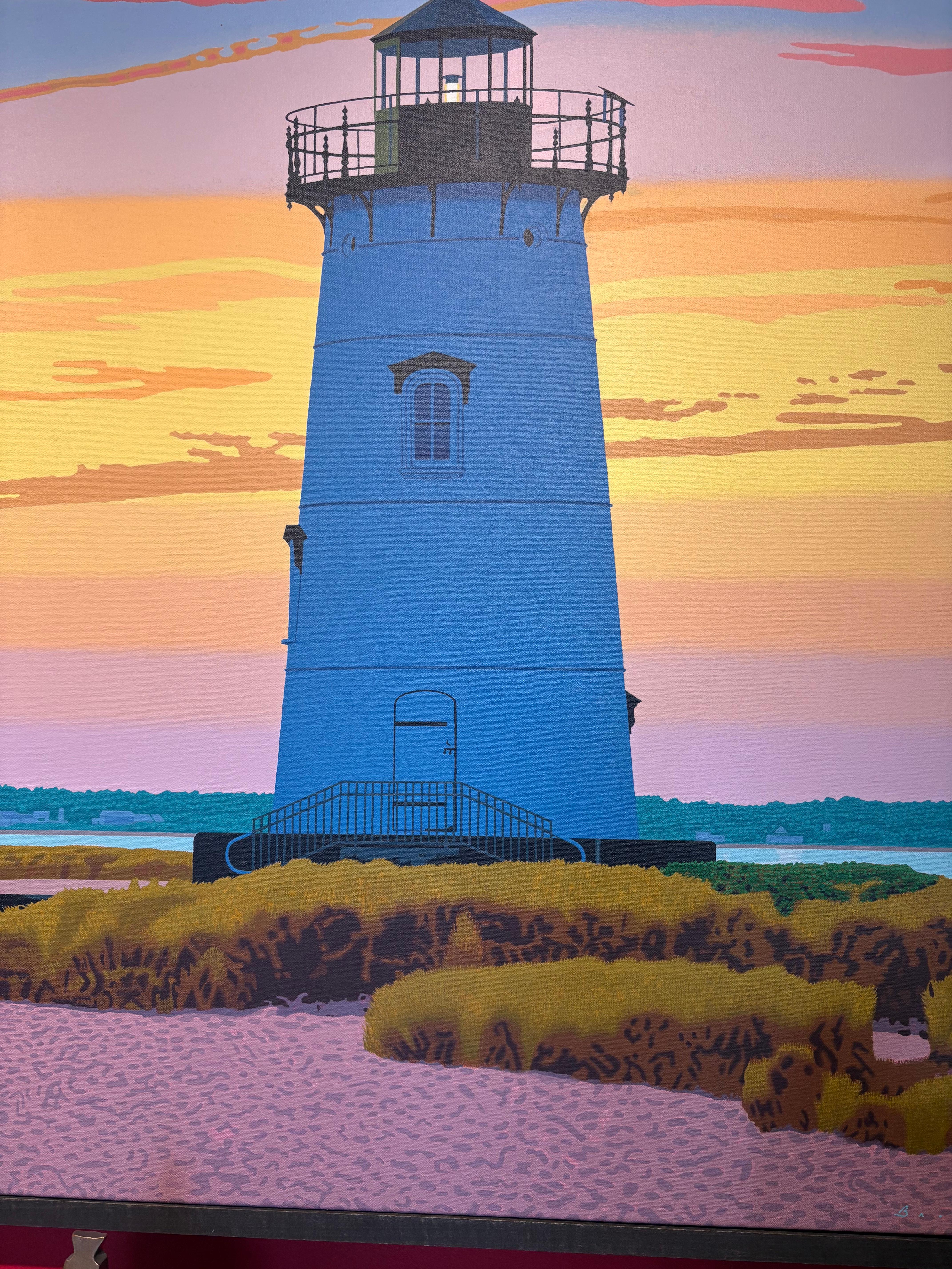 Leuchtturm und Stationwaggon „Here Comes the Sun“ am Strand am Meer im Angebot 6