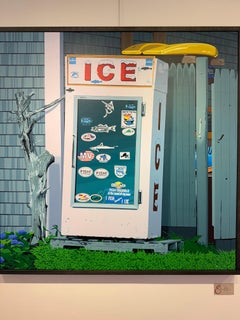 "MV Ice" still life of iconic Marthas Vineyard Ice box in Edgartown