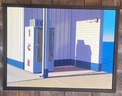 Machin per il ghiaccio "Sun on Ice", porto, molo, oceano, ombre, pesca, stile vintage, USA