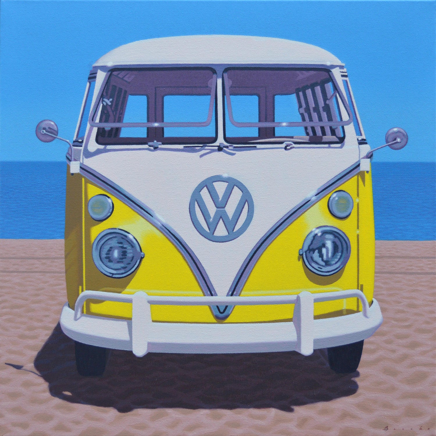 Rob Brooks Sunny Samba Oil Painting Of A Yellow Vintage