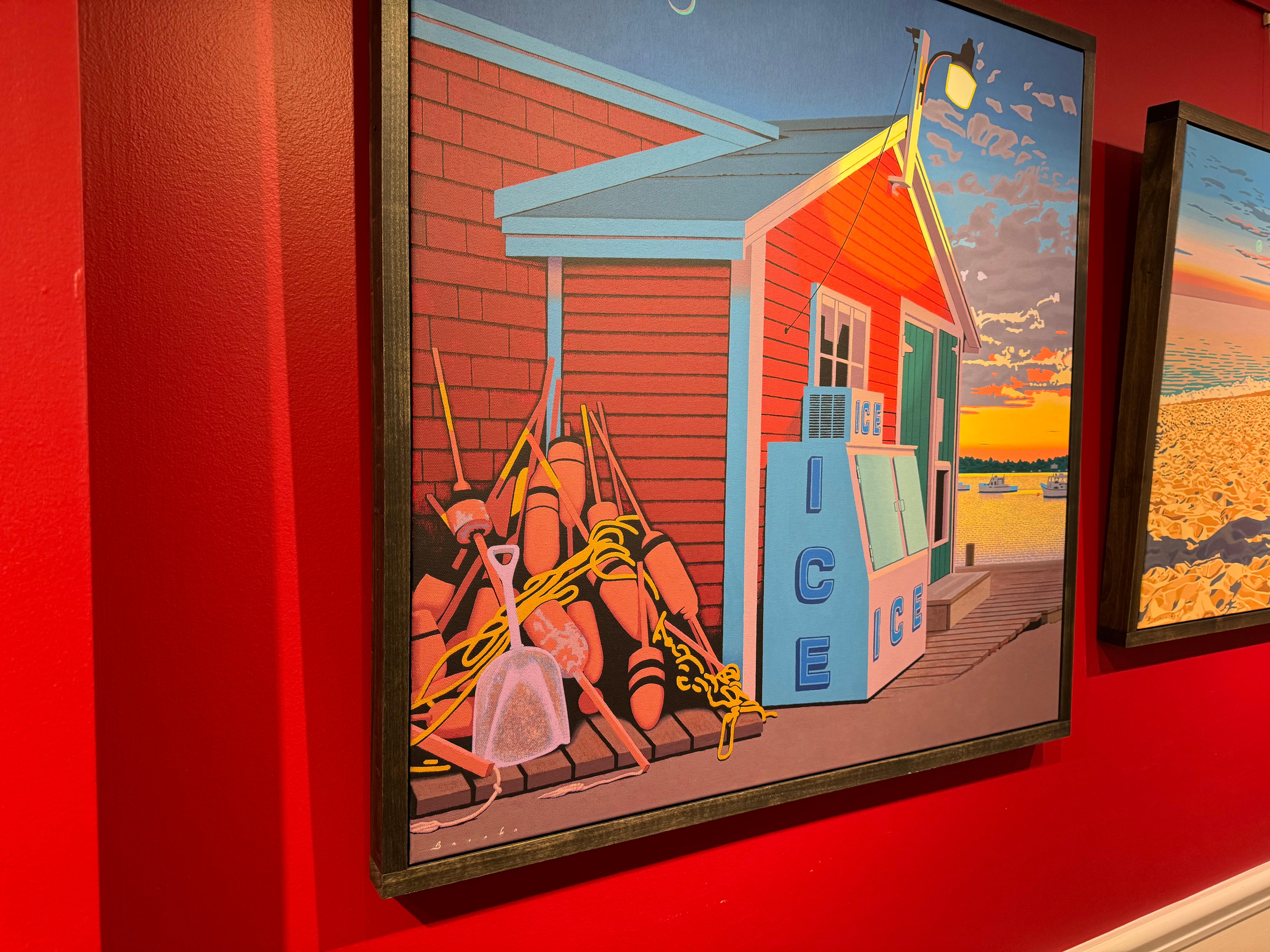 From an incandescent sunset on Long Island Sound to an iconic pop-kitsch ice storage bin at the neighborhood corner store, Rob Brooks offers us a visual journey from the real to surreal. Rob Brooks paintings depict a post-pop, illuminated cruise on
