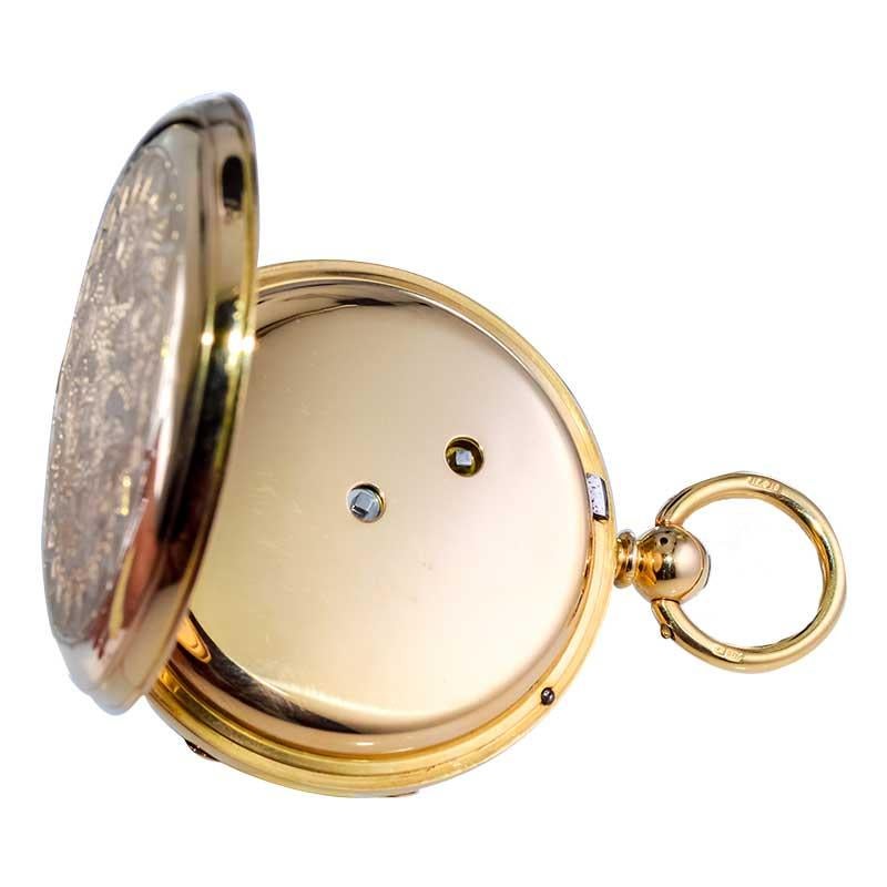 Rob Crook 18 Karat Yellow Gold Open Faced Keywind Pocket Watch, circa 1845 For Sale 7