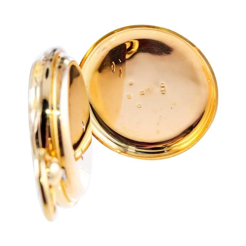 Rob Crook 18 Karat Yellow Gold Open Faced Keywind Pocket Watch, circa 1845 In Excellent Condition For Sale In Long Beach, CA