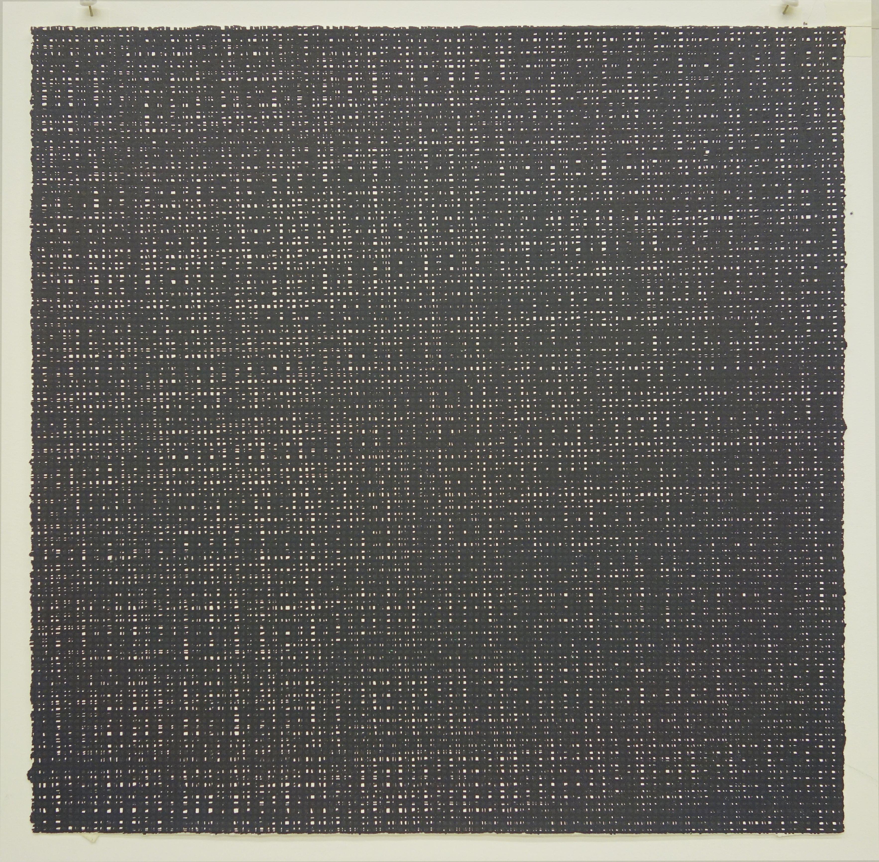 Rob de Oude, Untitled-Wassaic 6, 2016, silkscreen, 18 x 18, Minimalist 1