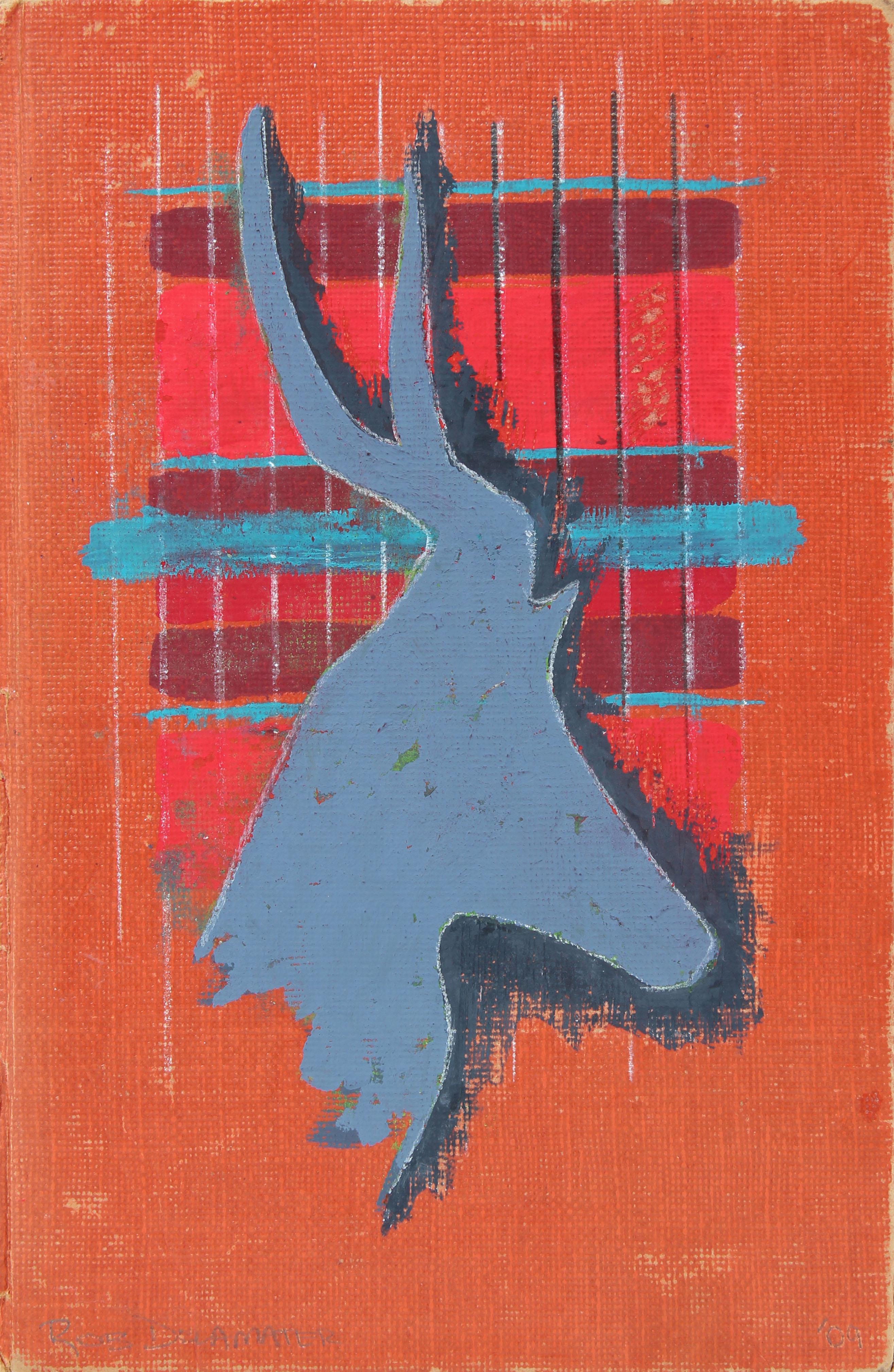 Rob Delamater Abstract Drawing - Abstracted Vintage Book Cover in Gouache 