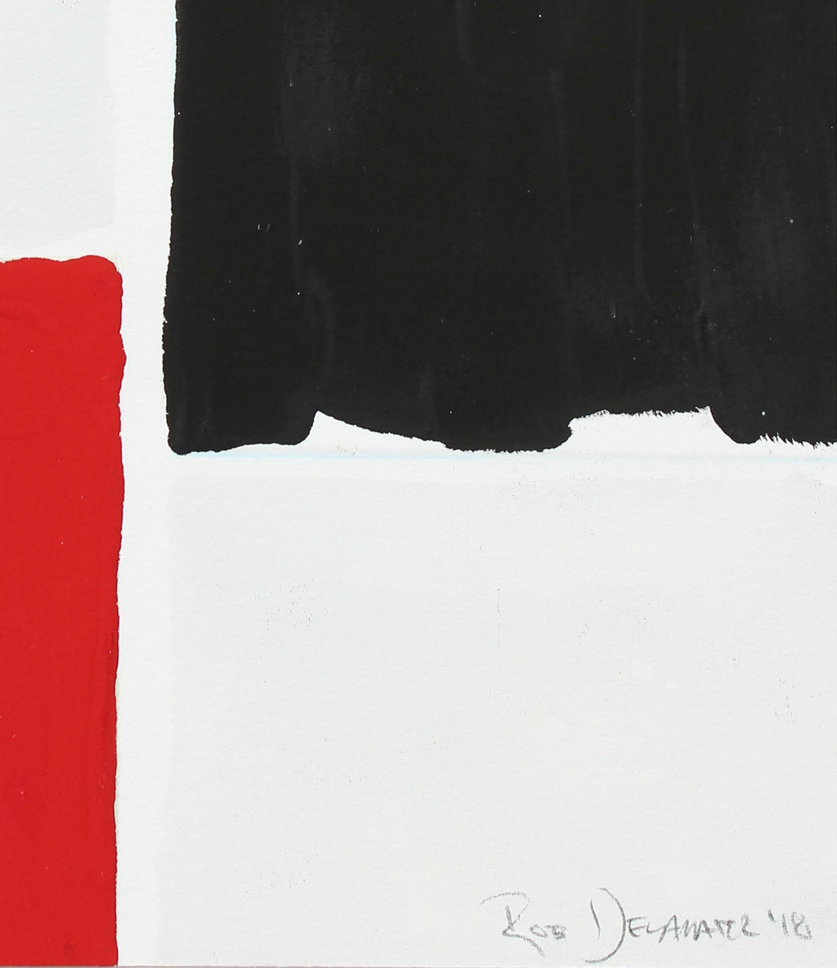 « Noir et rouge I », gouache sur papier, 2018 - Painting de Rob Delamater