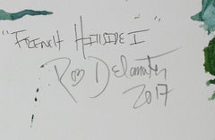 "French Hillside I" Gouache on Paper Landscape, 2017