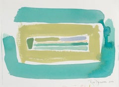 "Italian Landscape V" 2018 Gouache in Turquoise and Sage Green