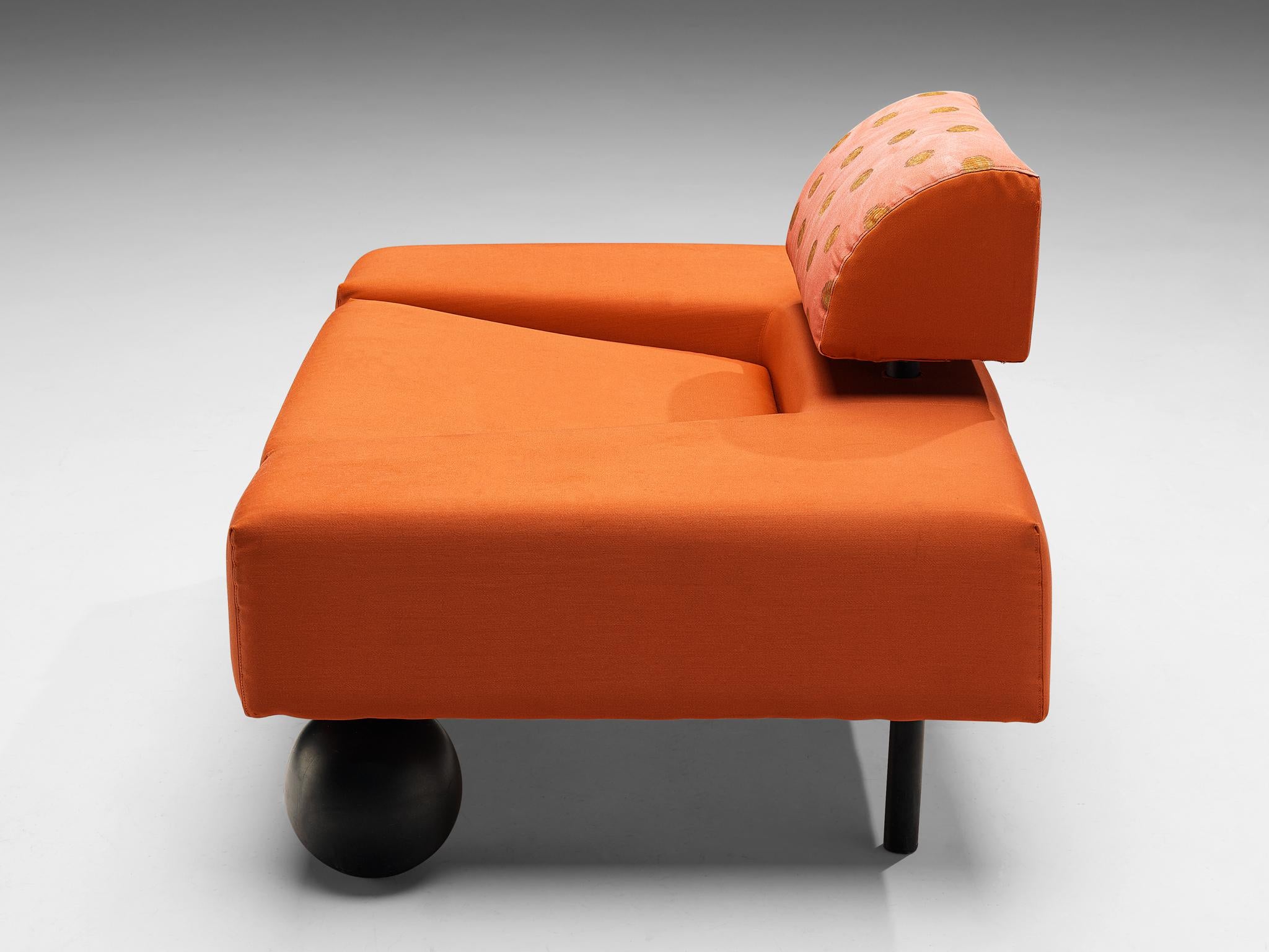 Rob Eckhardt for Pastoe Lounge Chair 'Pouffe Garni' in Red Fabric Upholstery en vente 3