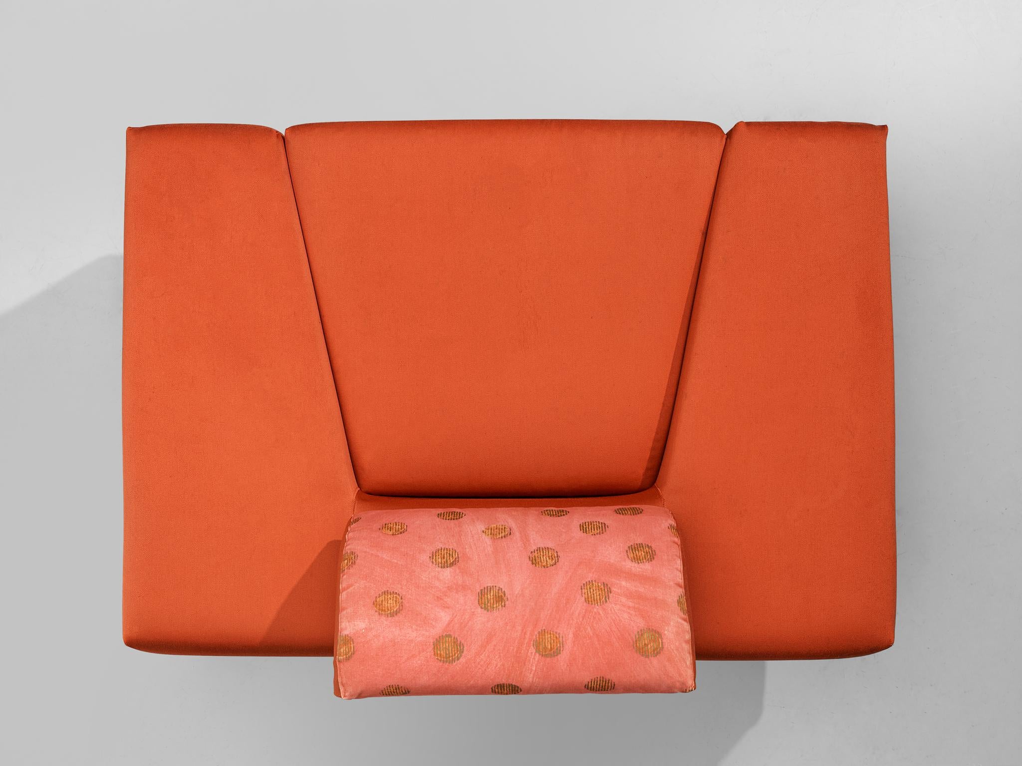 Rob Eckhardt for Pastoe Lounge Chair ‘Pouffe Garni’ in Red Fabric Upholstery For Sale 3