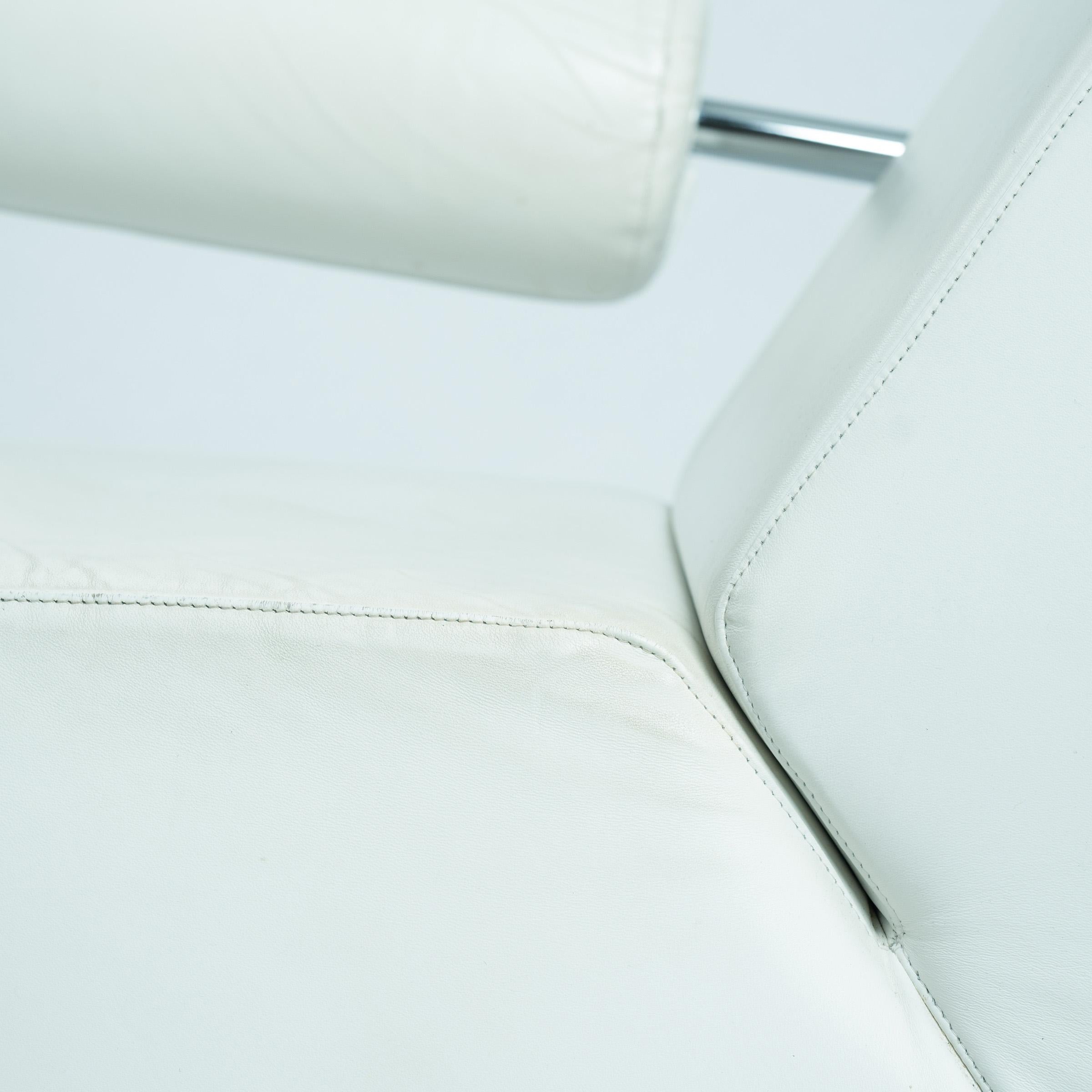 Rob Eckhardt Karel Doorman postmoderne Chaiselongue weißes Leder Stahlrohr im Angebot 6