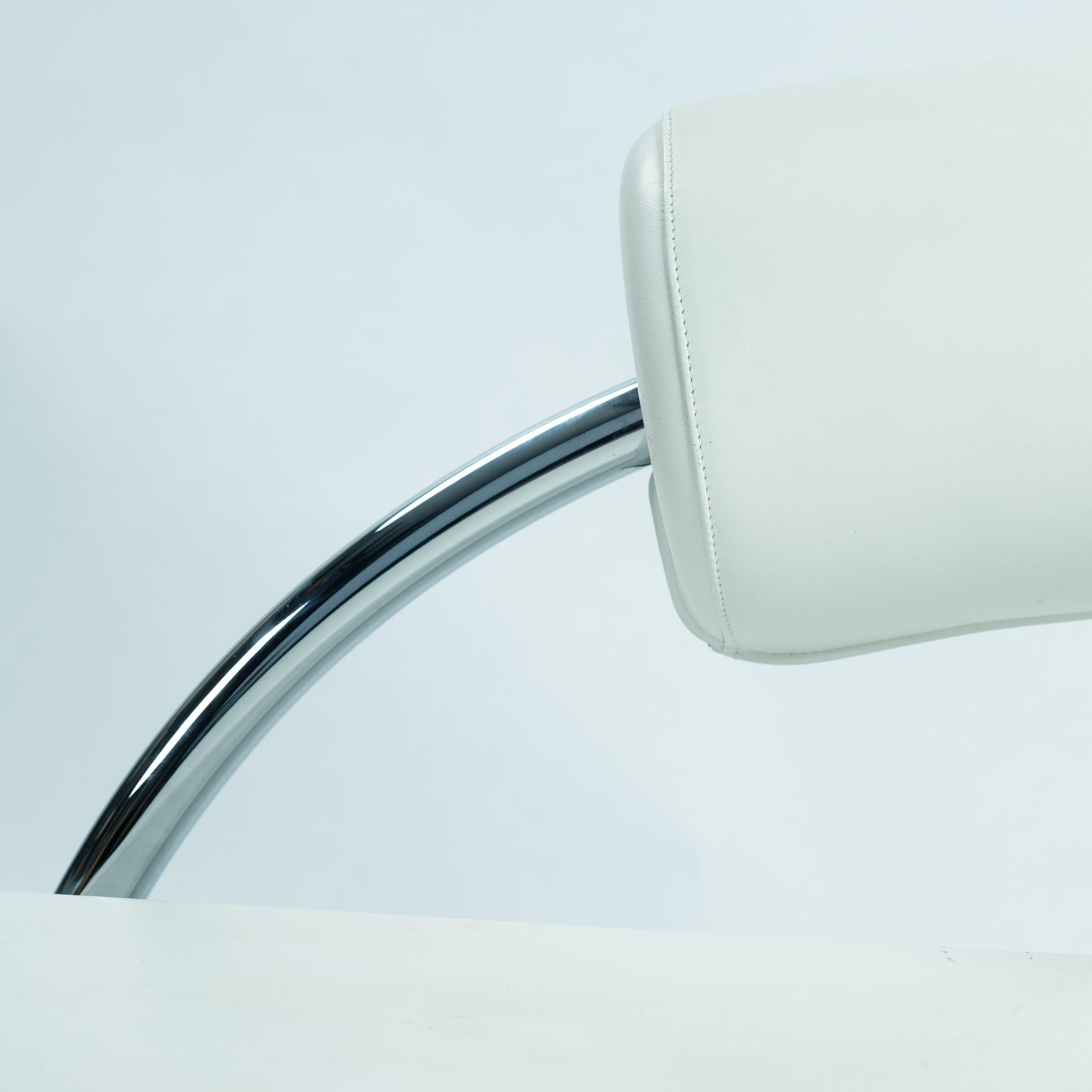 Rob Eckhardt Karel Doorman postmoderne Chaiselongue weißes Leder Stahlrohr im Angebot 7