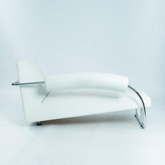 Rob Eckhardt Karel Doorman chaise longue white leather tubular steel