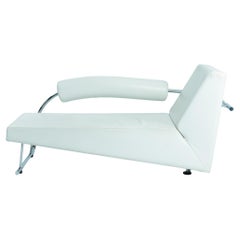 Rob Eckhardt Karel Doorman postmoderne Chaiselongue weißes Leder Stahlrohr