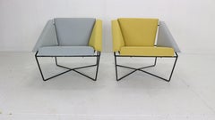 Rob Eckhardt Set of 2 "Van Speyk" Newly Reupholstered Lounge Chairs, 1980 Dutch