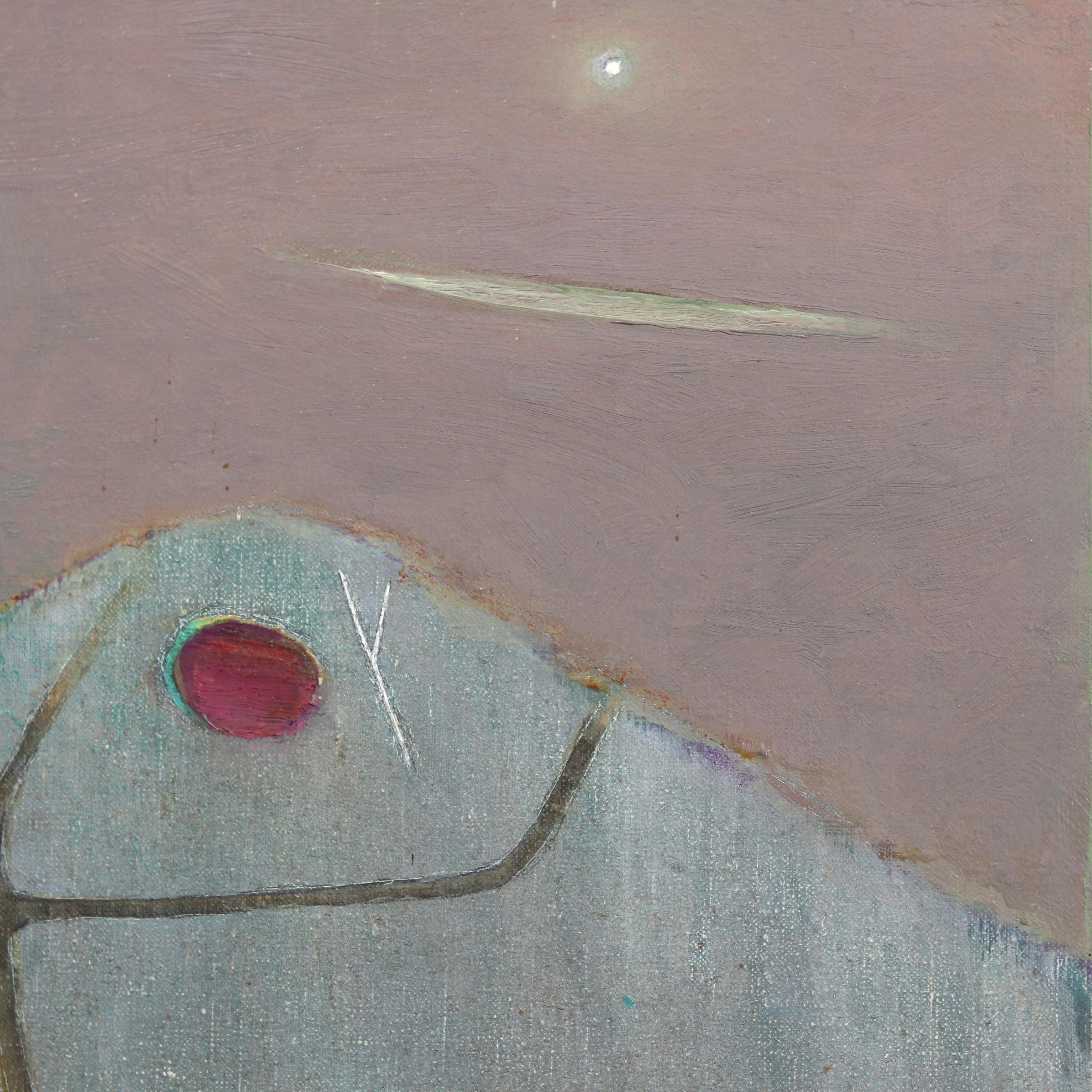 Caminos de cementerio - Pintura original surrealista de paisaje abstracto de mal humor - Painting Surrealista de Rob Katkowski