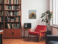 October Dusk - Original Atmospheric Brown Mountain Neutral Landscape Painting