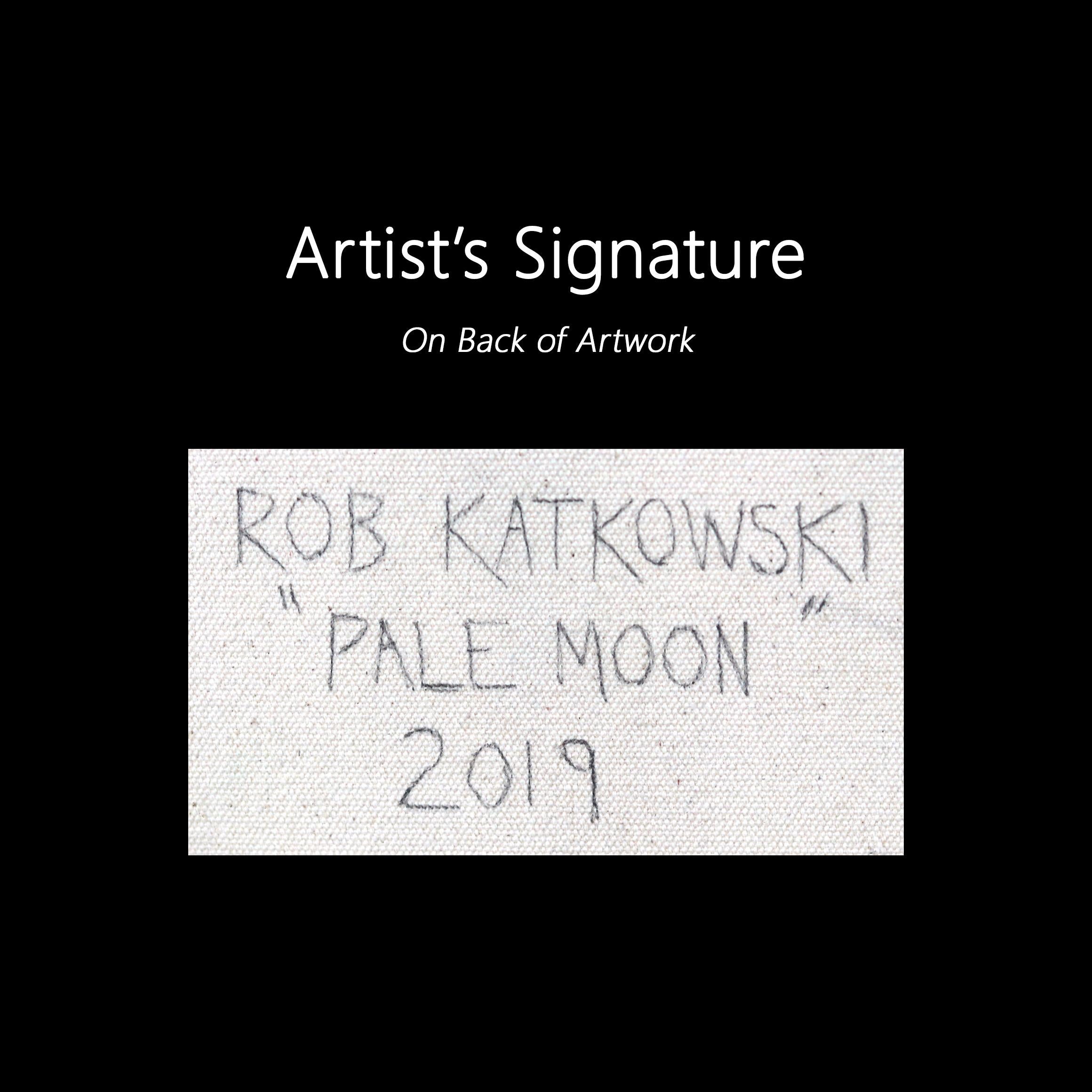 Pale Moon - Original Dream-like Landscape Painting For Sale 7