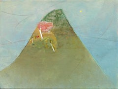 Luna pálida - Pintura original de un paisaje onírico
