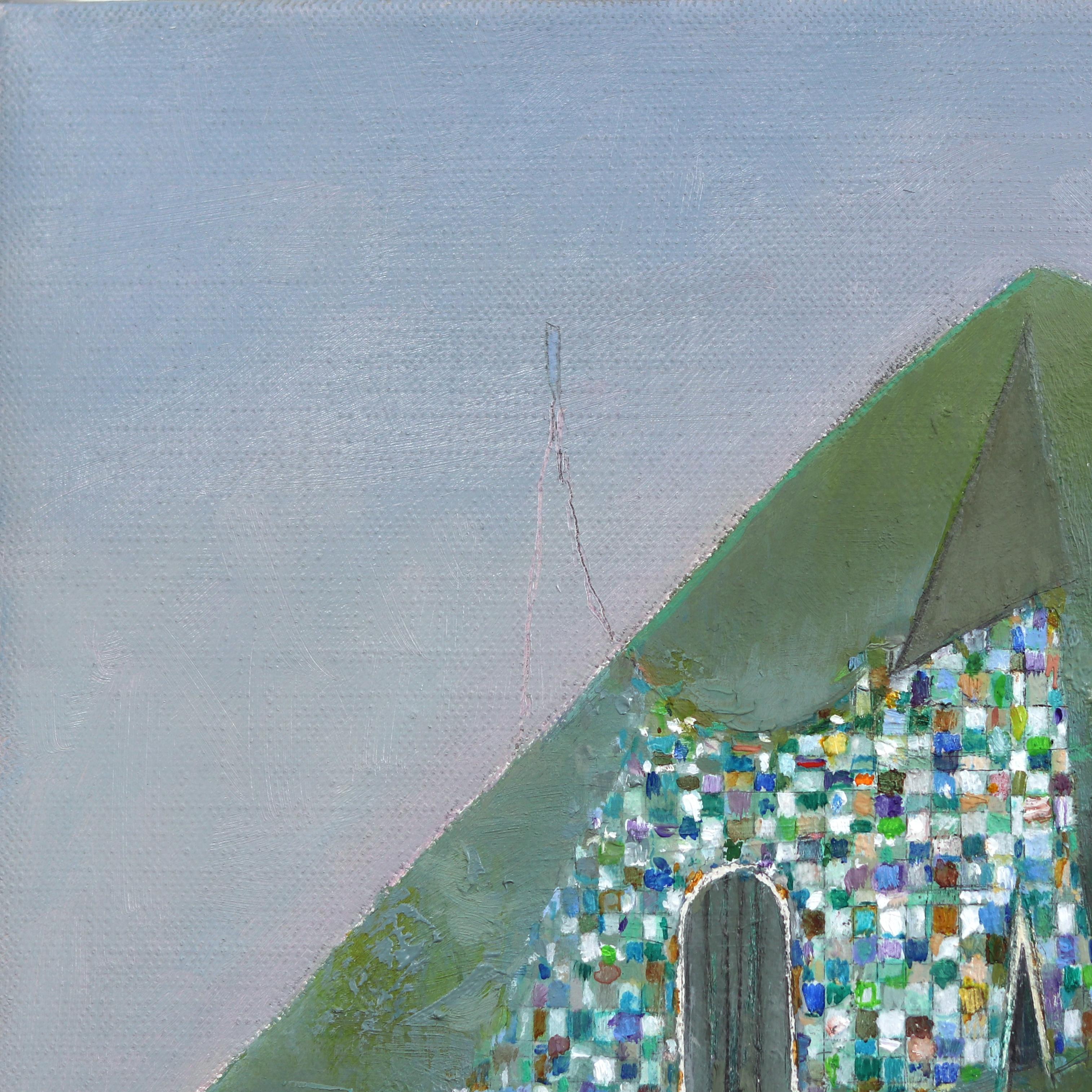 Il lato più lontano di una piccola isola - Pittura surrealista originale di paesaggio - Painting Surrealismo di Rob Katkowski