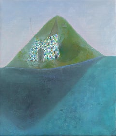 El Lado Lejano de una Pequeña Isla - Pintura Surrealista Original de Paisaje
