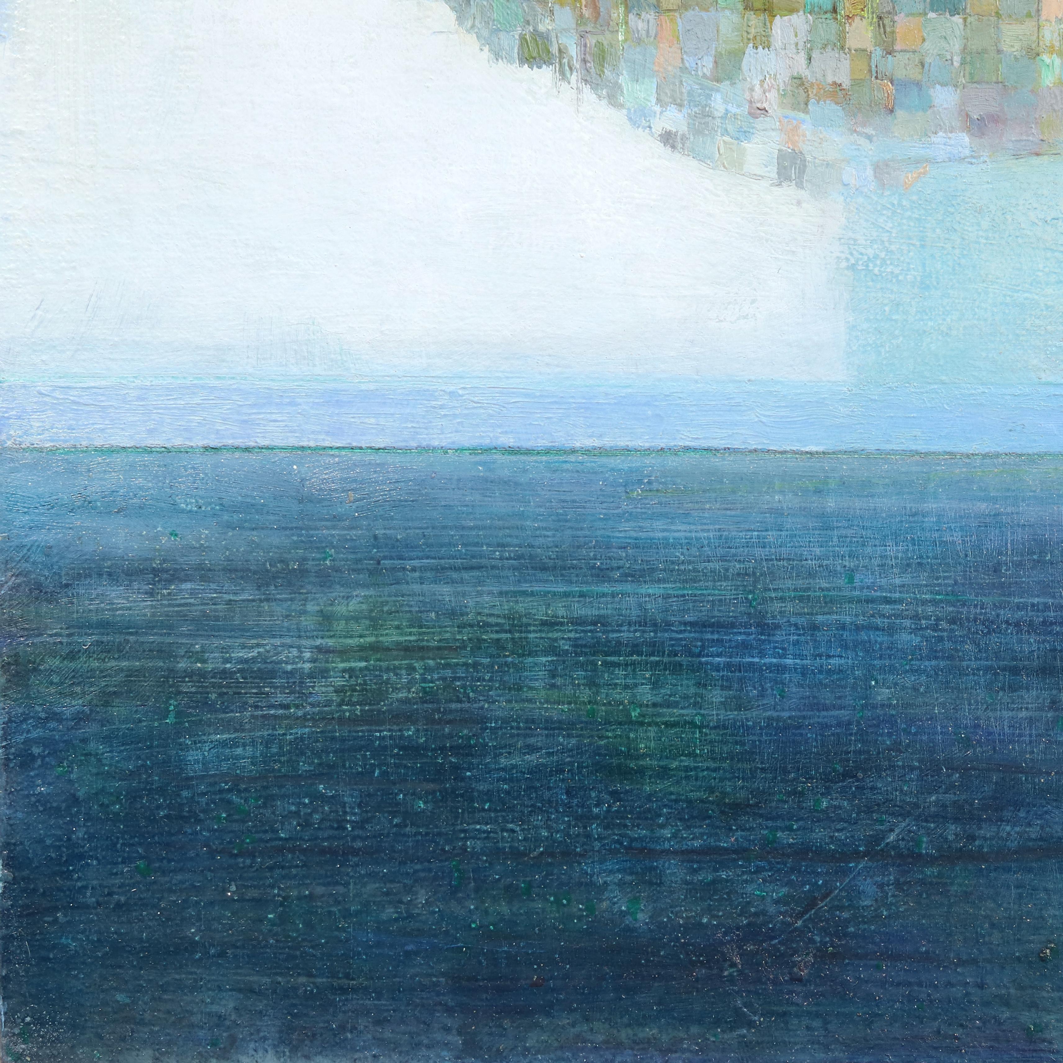 Sin título - Pintura original surrealista de paisaje oceánico en venta 3