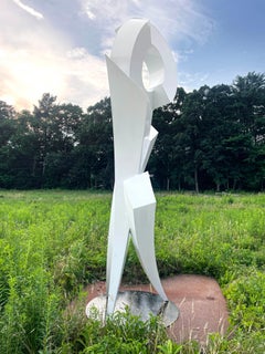 Arctic Princess - contemporary, white, painted aluminum outdoor sculpture