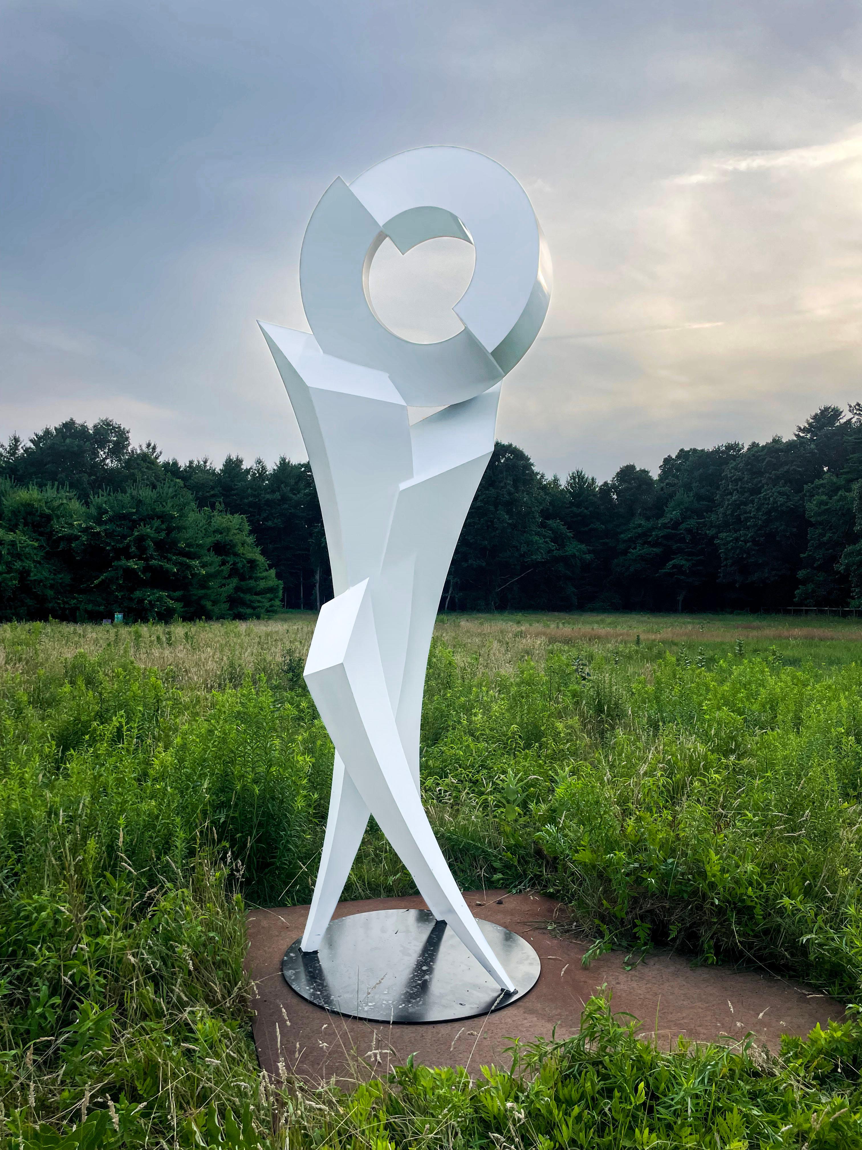 Arctic Princesse - sculpture d'extérieur contemporaine en aluminium peint en blanc en vente 1