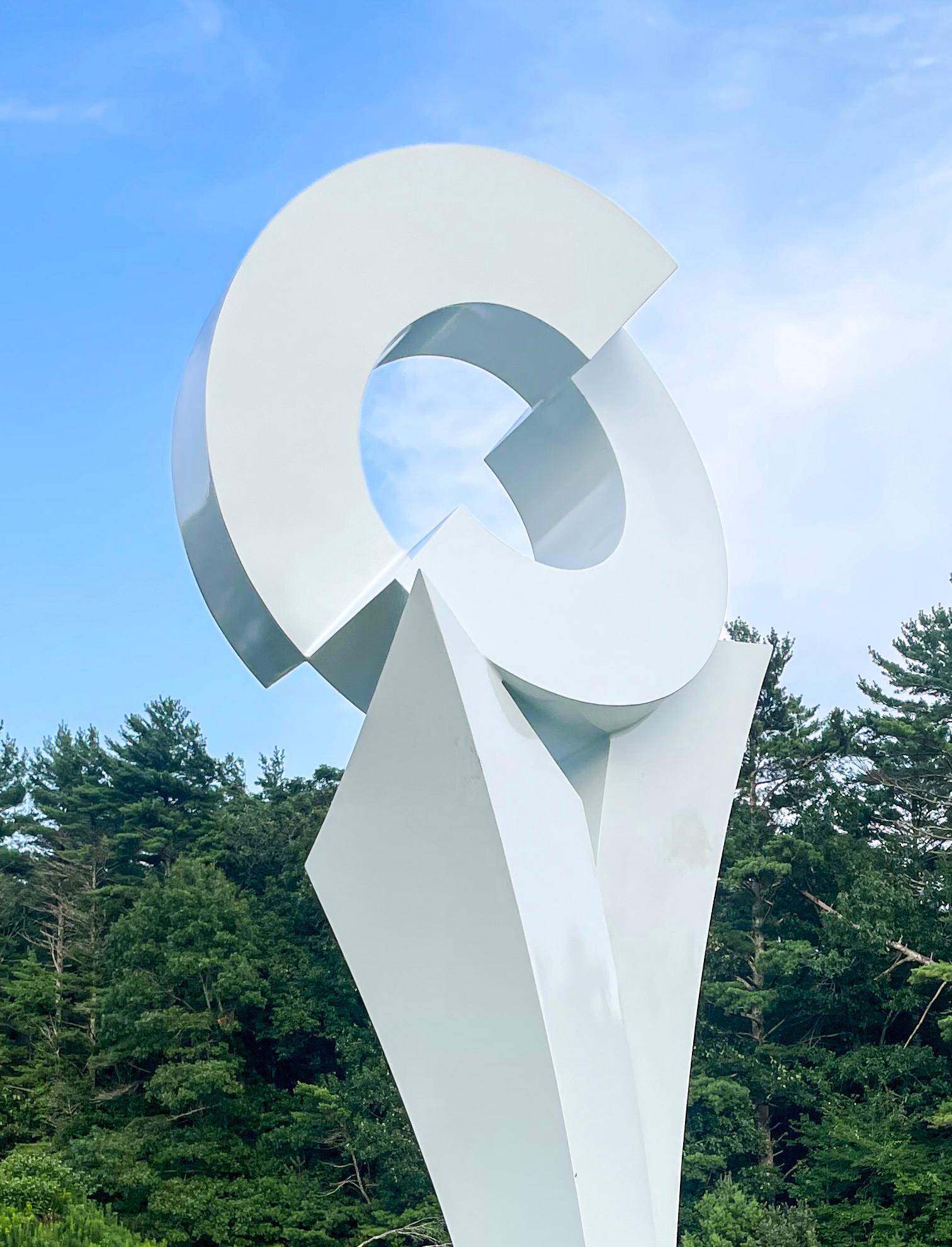 Arctic Princesse - sculpture d'extérieur contemporaine en aluminium peint en blanc en vente 2
