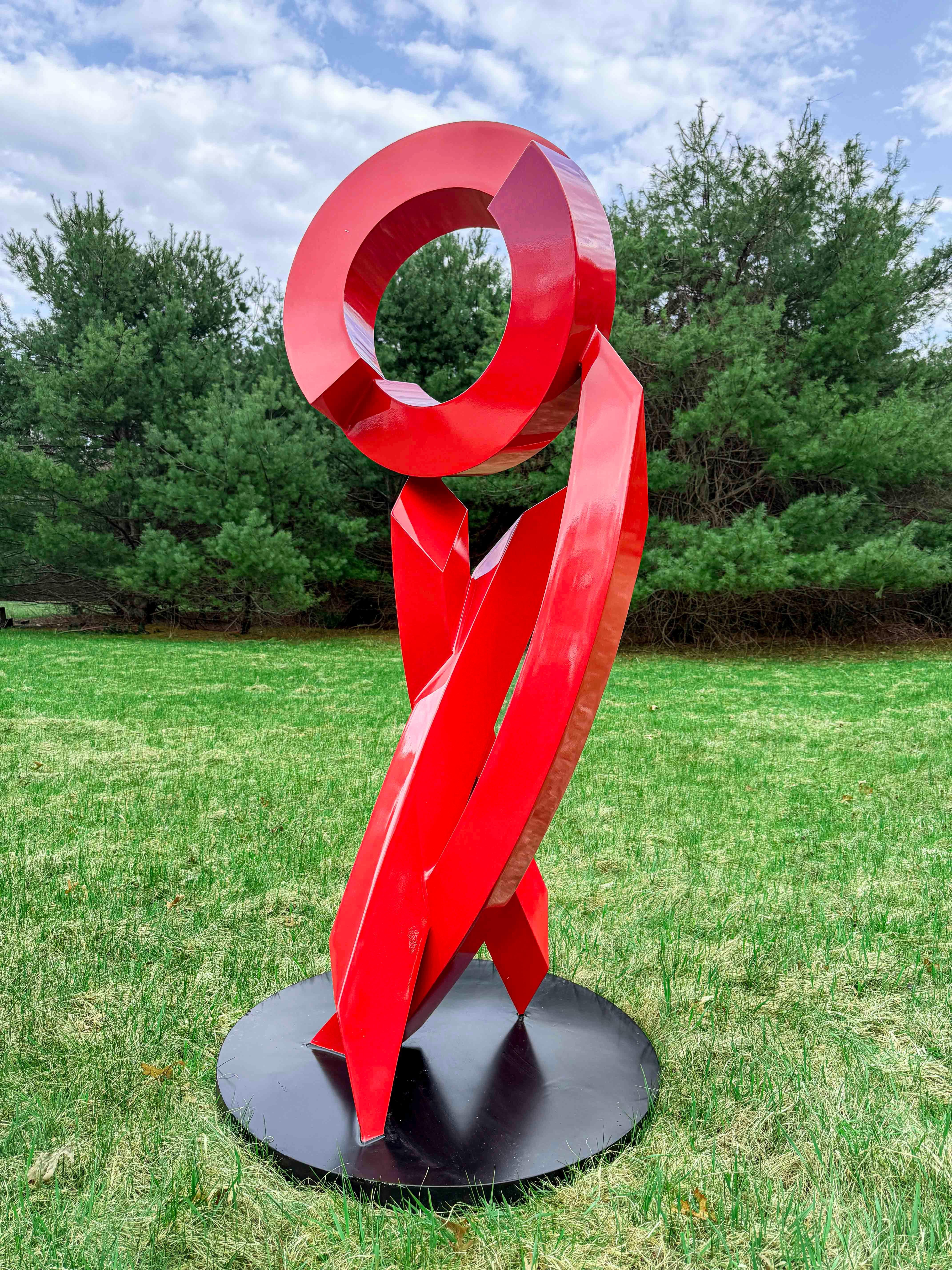 Red Rhythm - Abstract Metal Sculpture, Contemporary, 2010+
