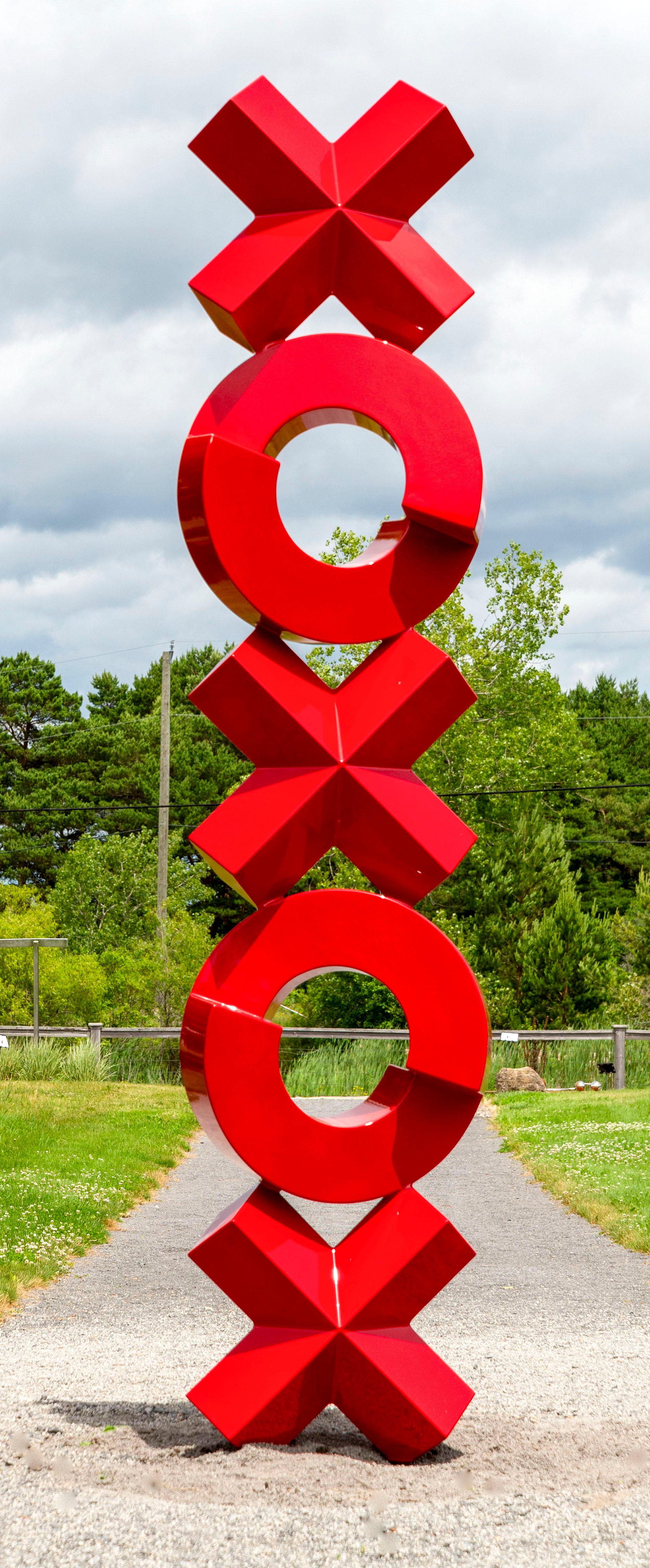 Abstract Sculpture di Rob Lorenson - XOXOX - scultura contemporanea, astratta, in alluminio verniciato, da esterno