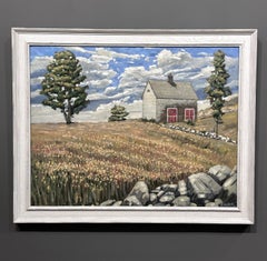 Rob Meyers, "Red Barn Doors", 22x28 Country Rural Barn Landscape Oil Painting