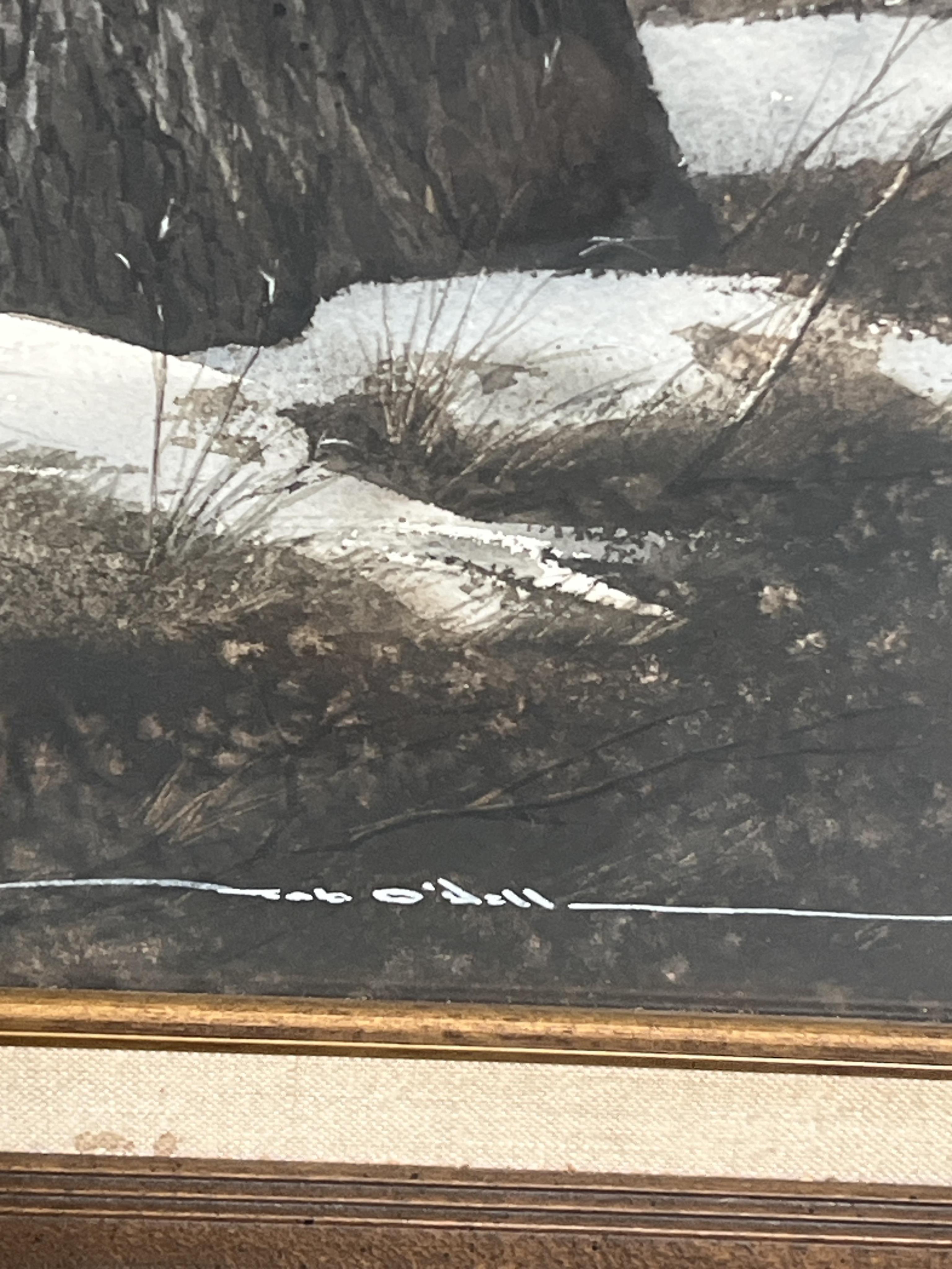 Winterlandschaft mit Baumstumpf – Painting von Rob O'Dell