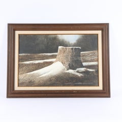 Winterlandschaft mit Baumstumpf