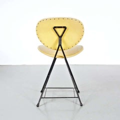 Sedia moderna di metà secolo Rob Parry con struttura in metallo nero, CIRCA 1950