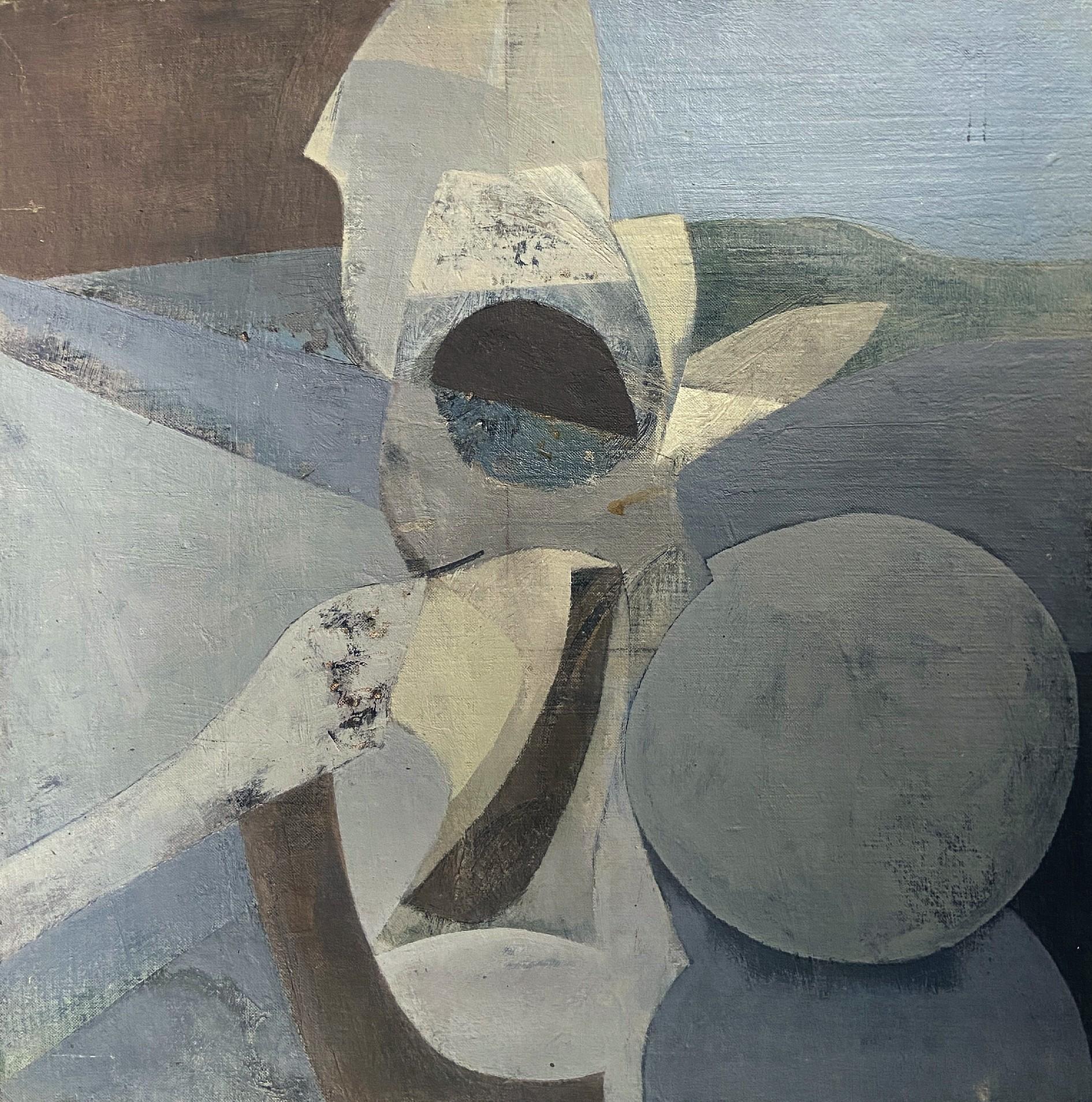 Still Life with Sheep Skull, Abstract 20th Century British Oil Painting