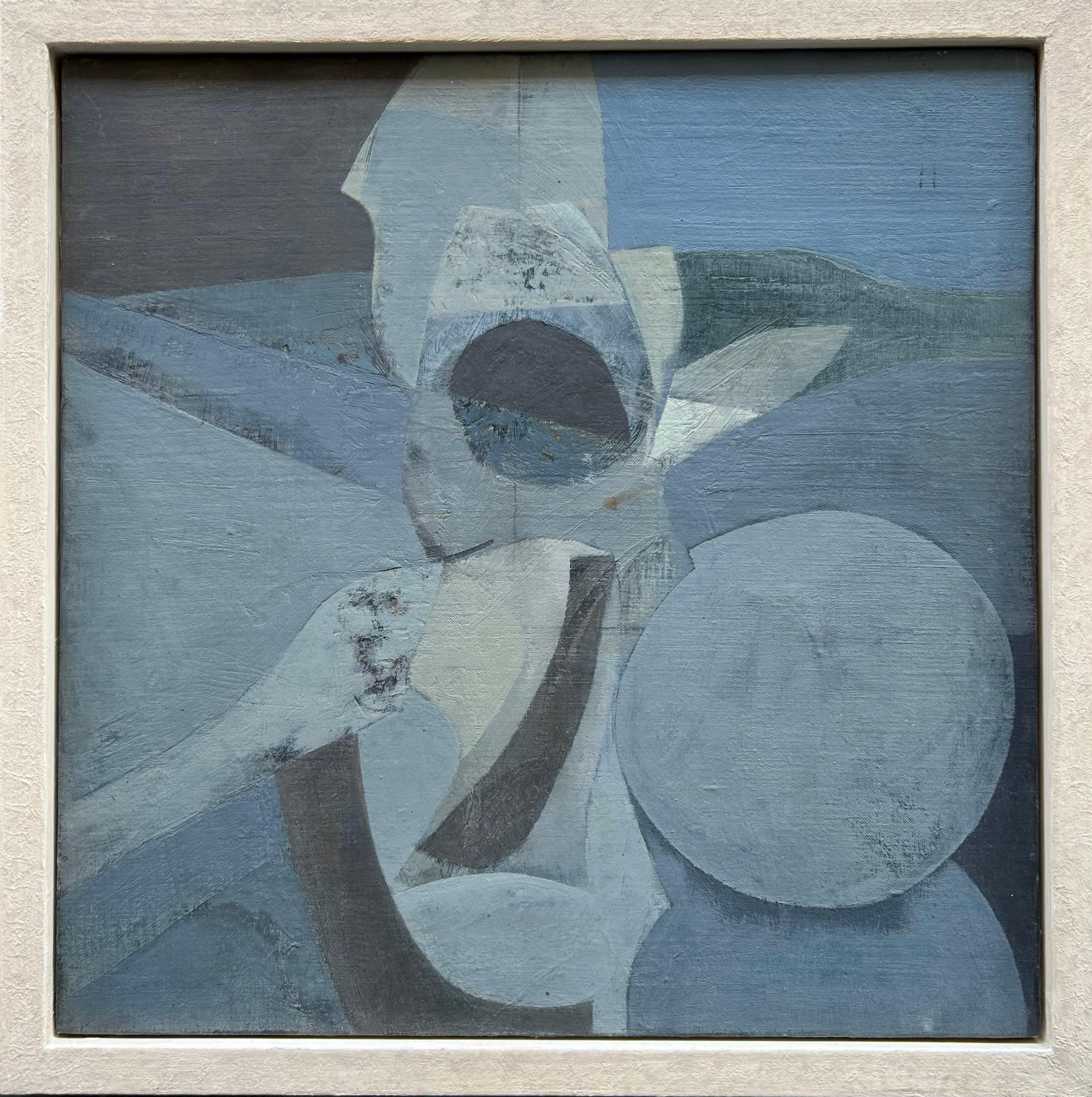 Rob Shepherd Still-Life Painting – Stillleben mit Schafs Totenkopf, abstraktes britisches Ölgemälde des 20. Jahrhunderts