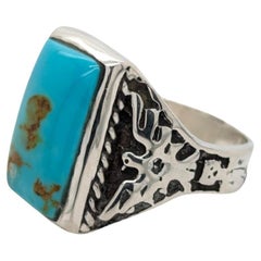 Rob Sherman's Eagle Pass: Handcrafted Sterling Silver Kingman Turquoise Ring