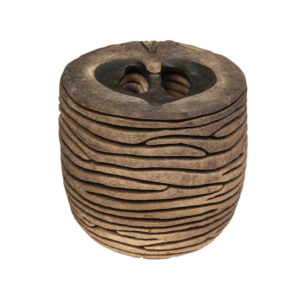 Rob Sieminski Ceramic Vase, Hand Built, Sculpted, Brown, Signed For Sale 5
