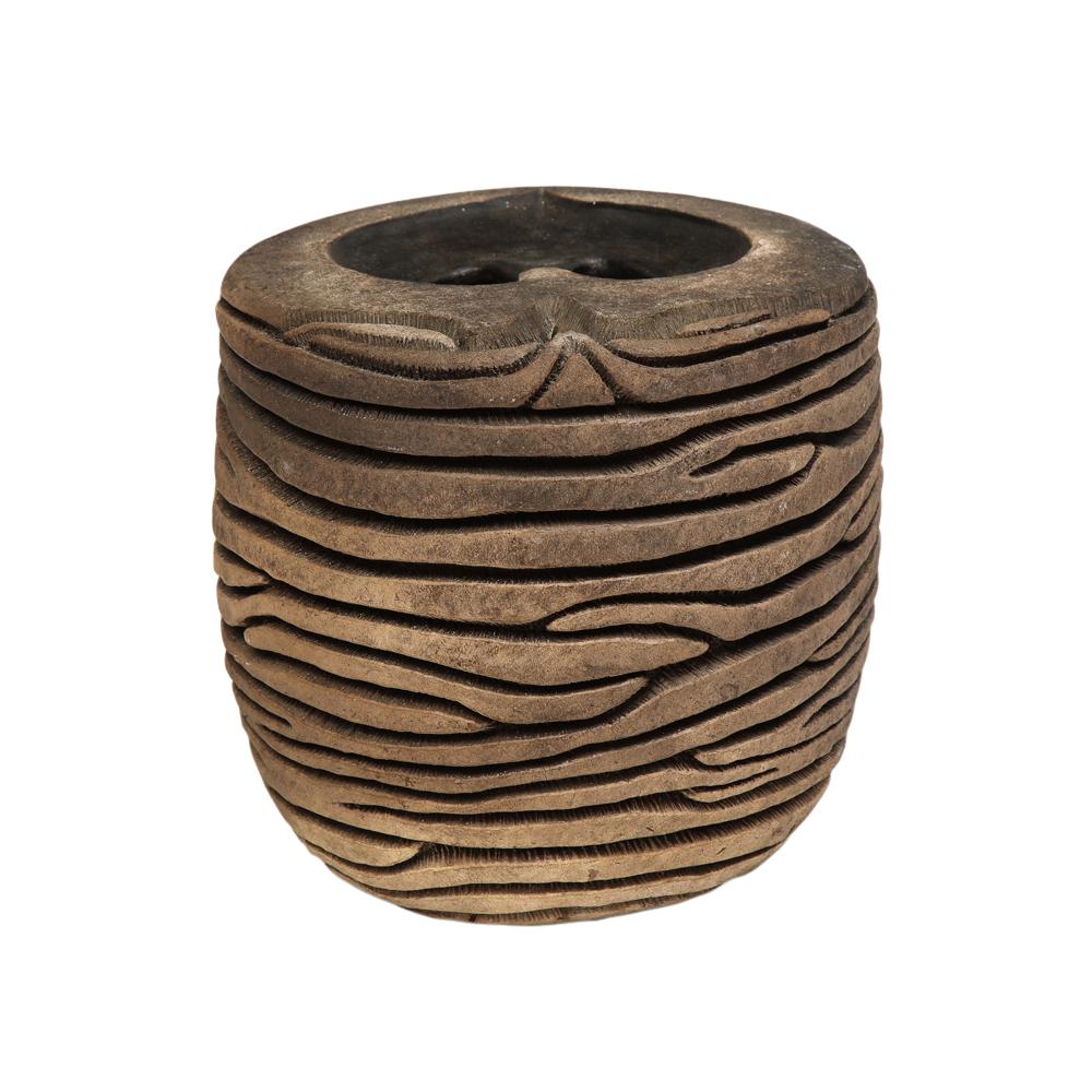 Rob Sieminski Ceramic Vase, Hand Built, Sculpted, Brown, Signed For Sale 1